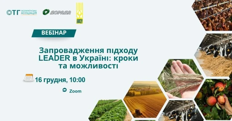Вебінар про впровадження підходу LEADER в Україні – умови участі та теми обговорення