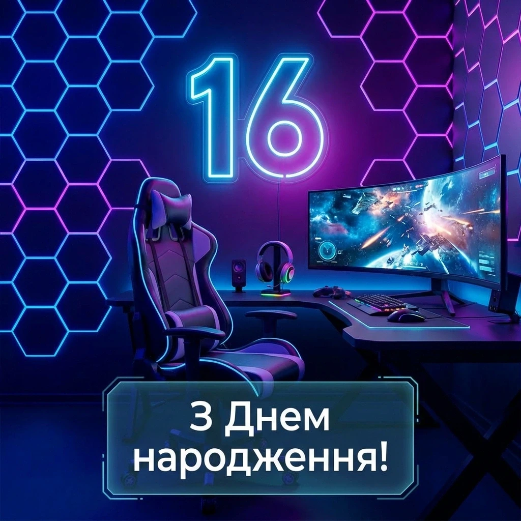 привітання з днем народження 16 років