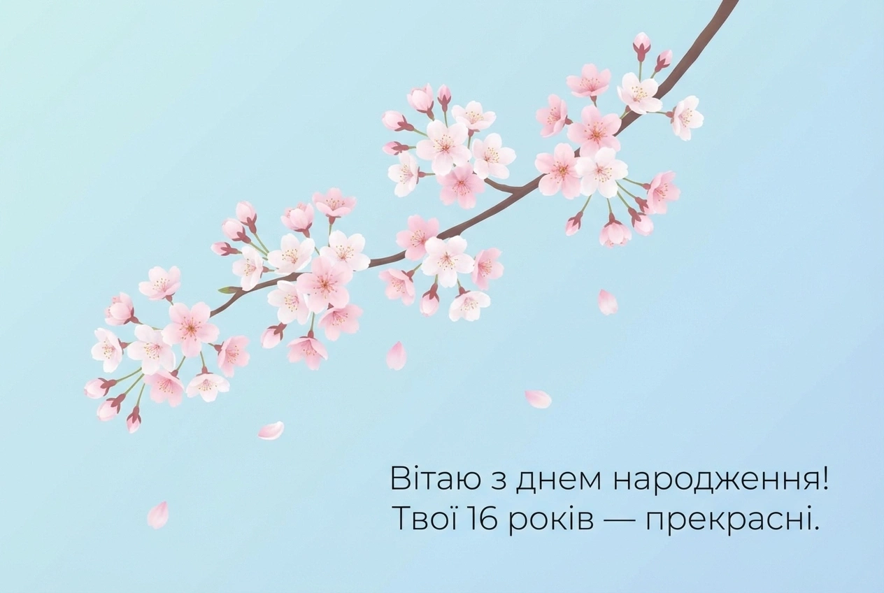 привітання з днем народження 16 років