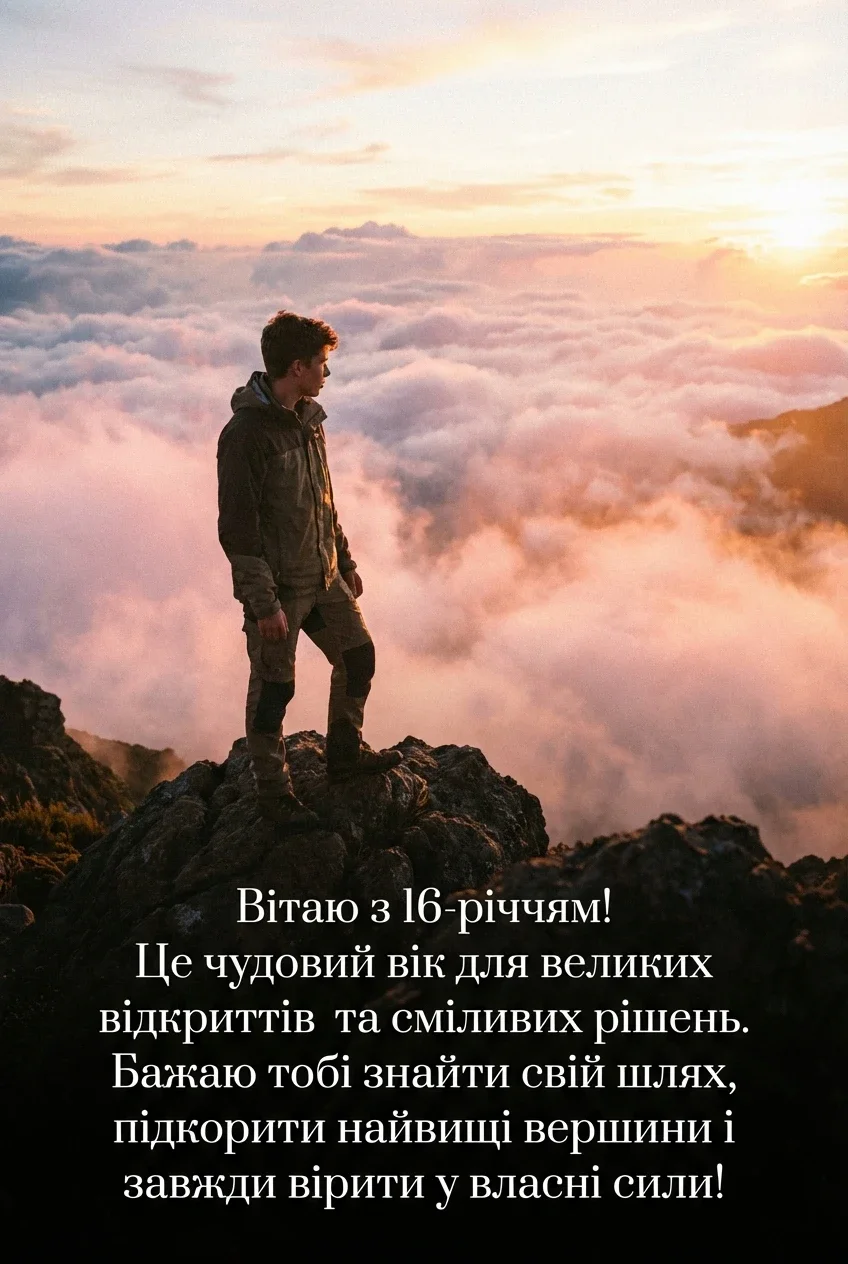 привітання з днем народження 16 років