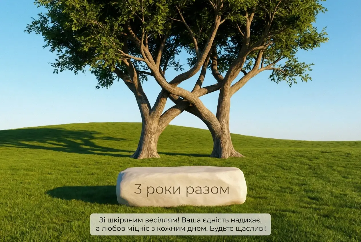3 роки весілля привітання
