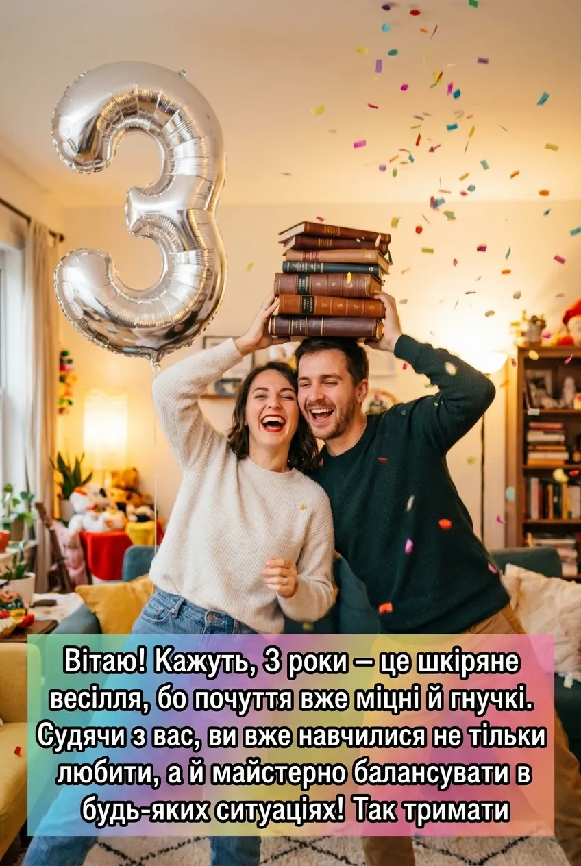 3 роки весілля привітання