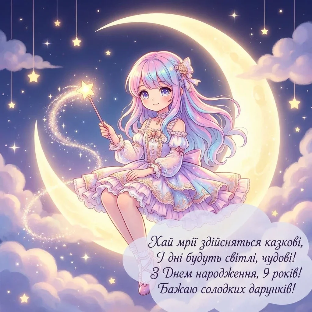 з днем народження 9 років дівчинці