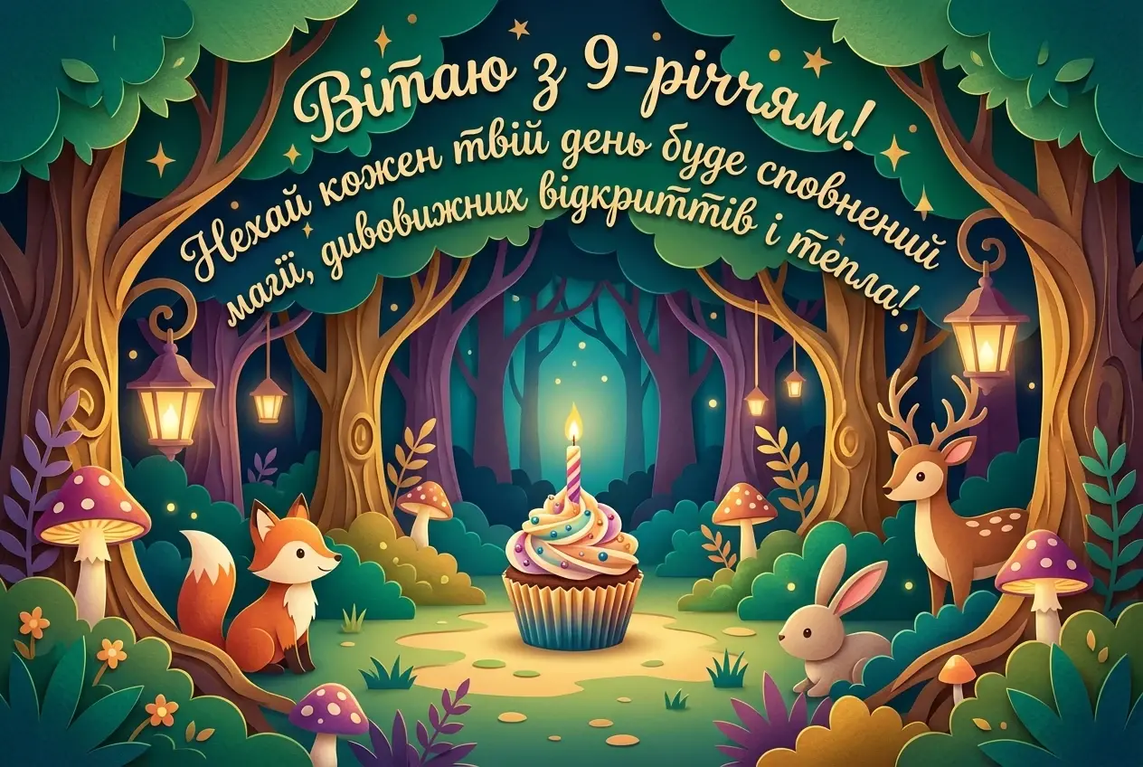 з днем народження 9 років дівчинці