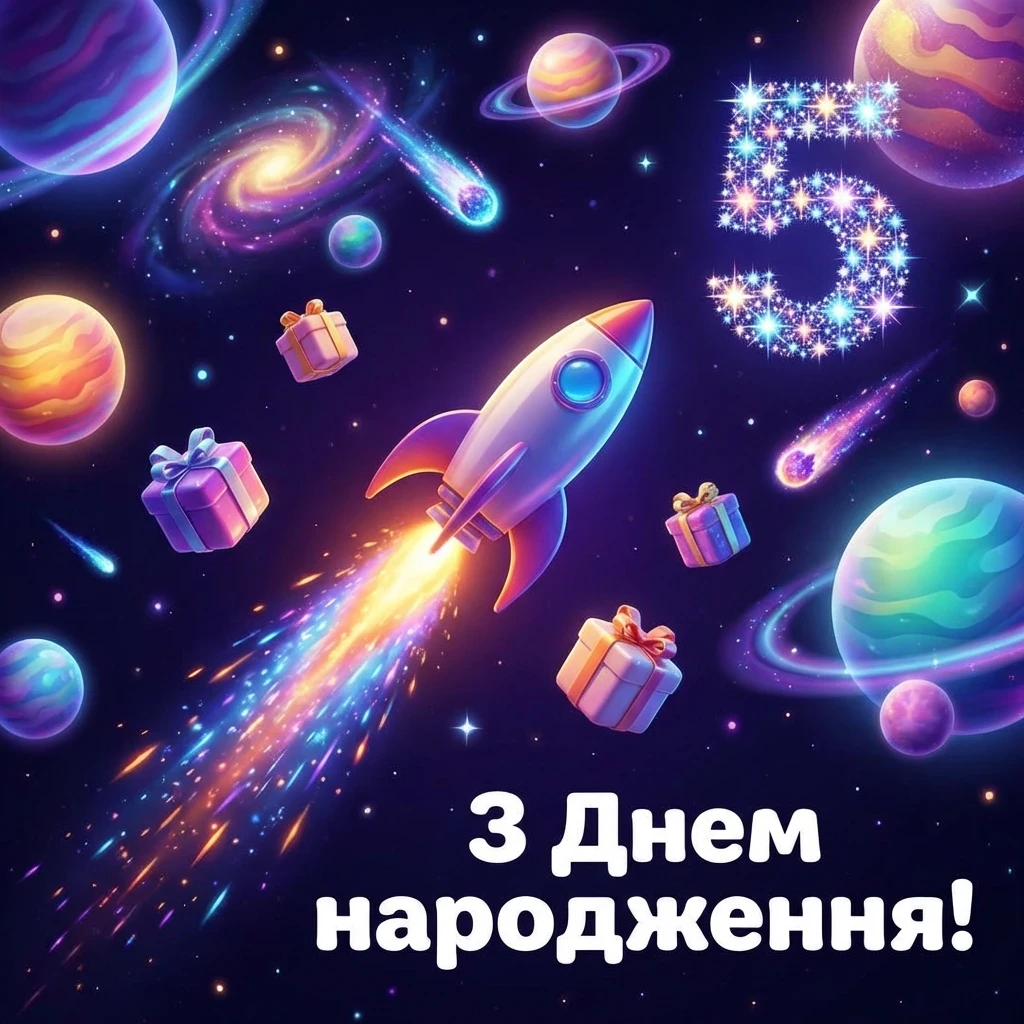 з днем народження 5 років для хлопчика