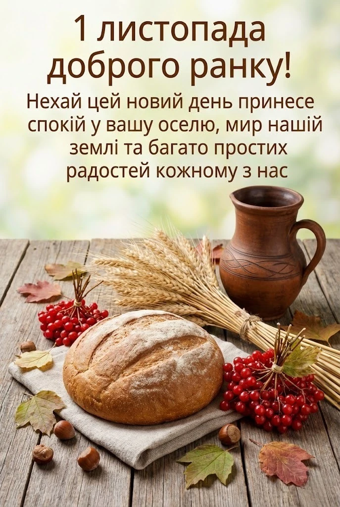 1 листопада доброго ранку: душевні картинки та привітання для затишного початку листопада