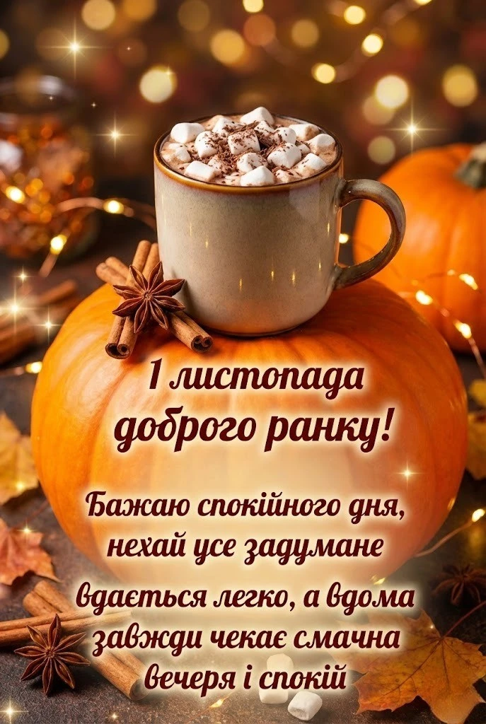 1 листопада доброго ранку: душевні картинки та привітання для затишного початку листопада