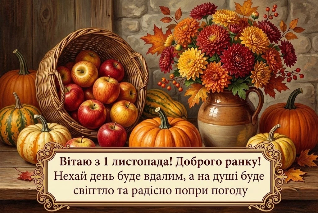 1 листопада доброго ранку: душевні картинки та привітання для затишного початку листопада