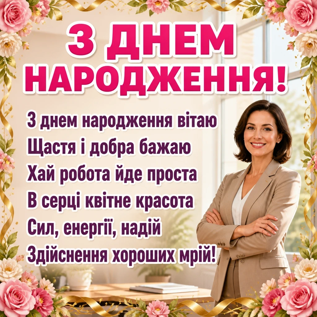 привітання з днем народження начальниці привітання з днем народження начальниці